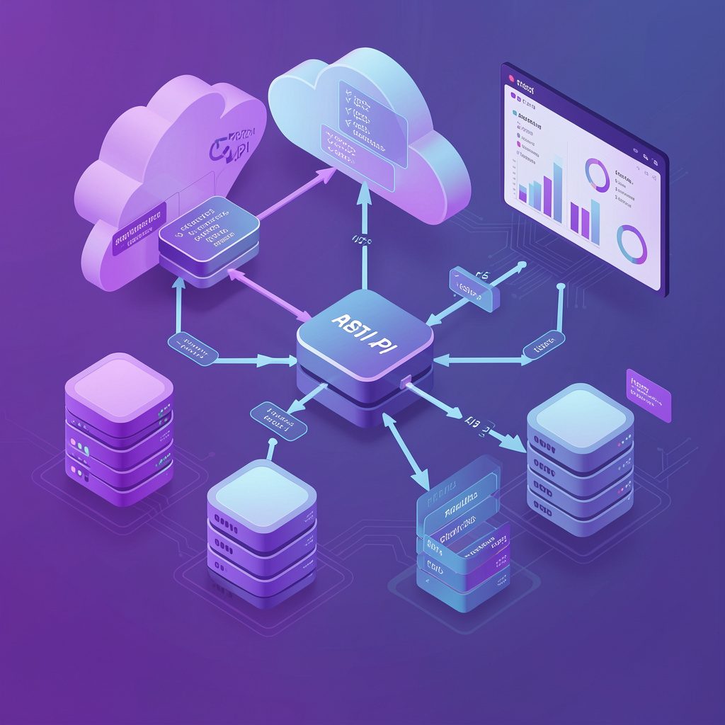 Blogue 28 Schéma technique d'architecture logicielle montrant la conception d'APIs RESTful performantes liant divers clients à un serveur backend.